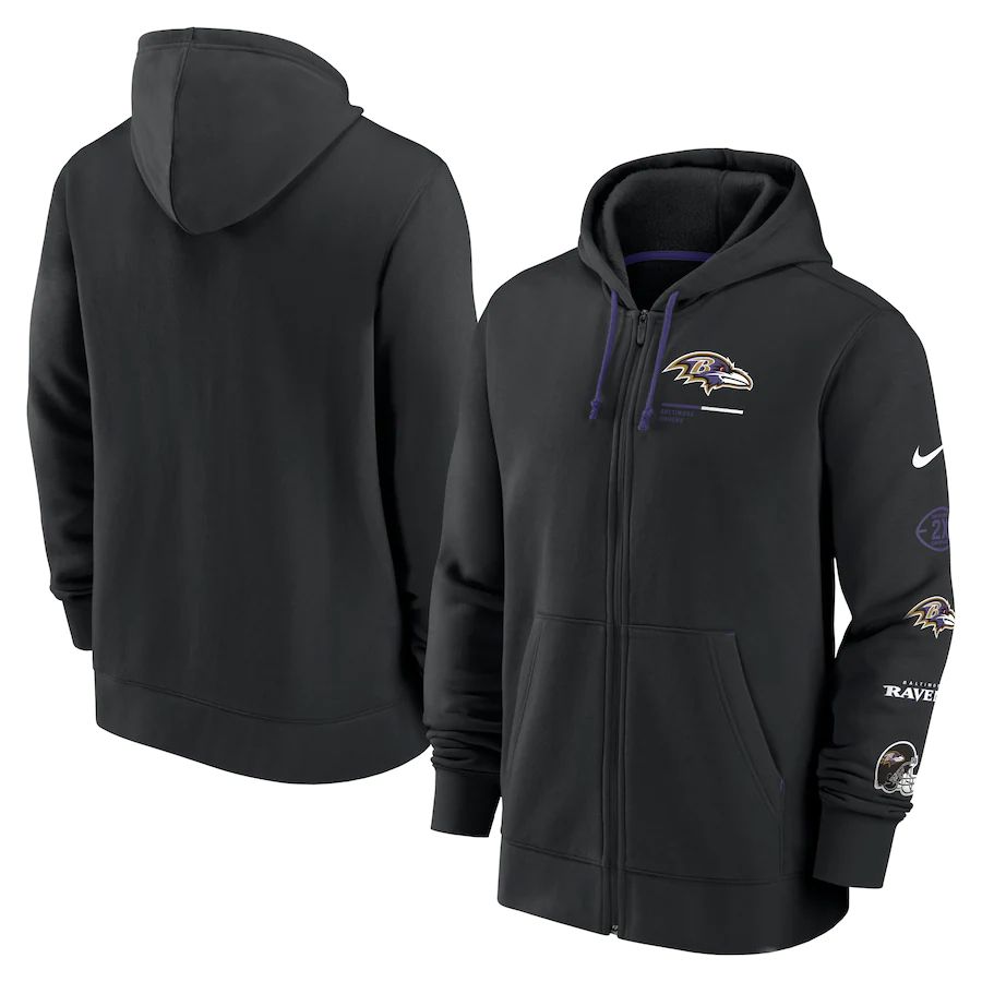Men Baltimore Ravens nike black surrey full zip hoodie
